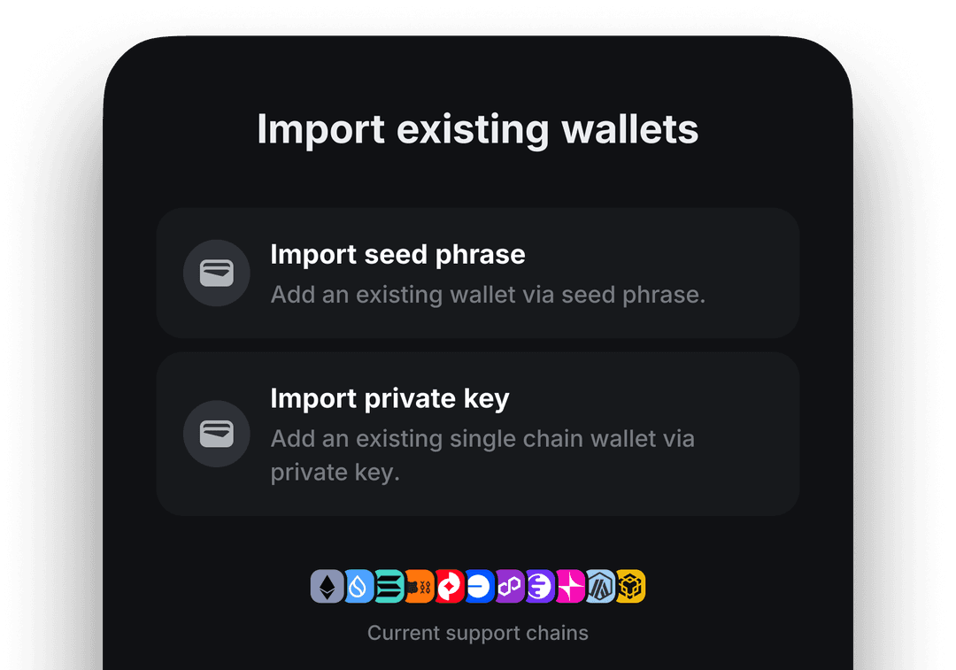 Import your trading wallets