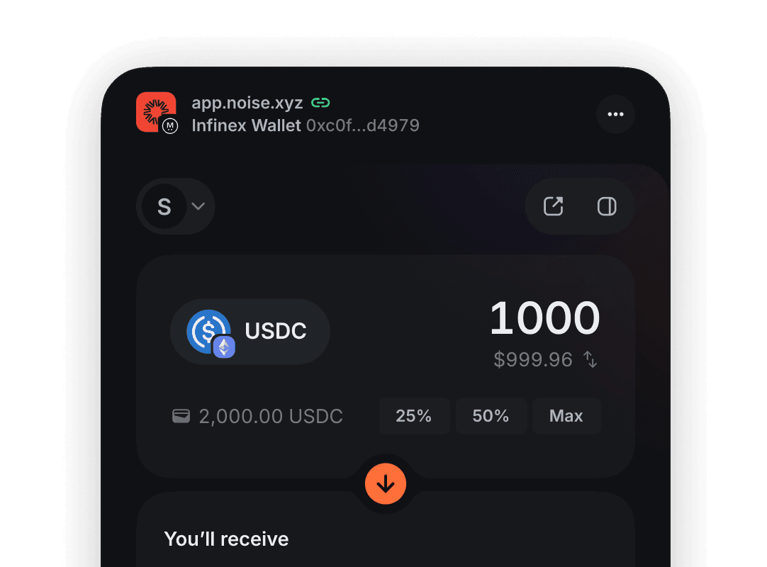 _Swidge built-in._ Use the best cross chain swap feature right from the extension.